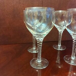Orrefors Crystal Glass Twisted Stem Goblets Designed by ANNE Nilsson 6 avail.